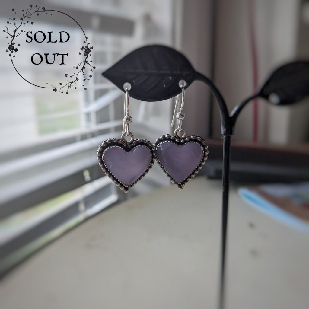 Yttrium Flourite Small Heart Earrings