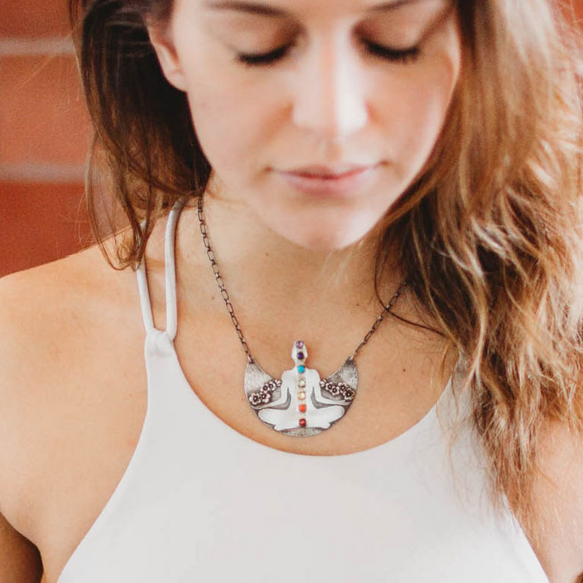 Chakra Meditation Statement Necklace