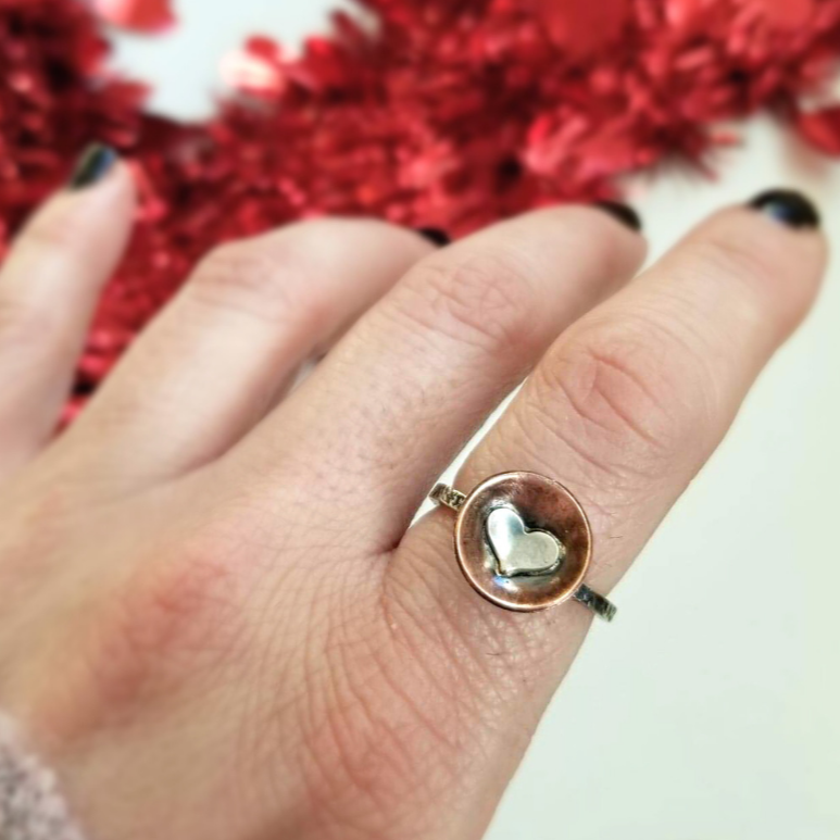 Copper Bowl Heart Ring