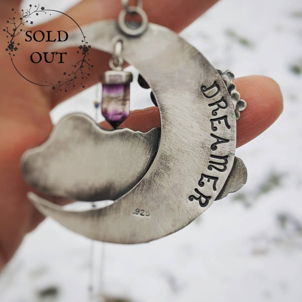 Dreamer and the Moon Necklace with Clouds