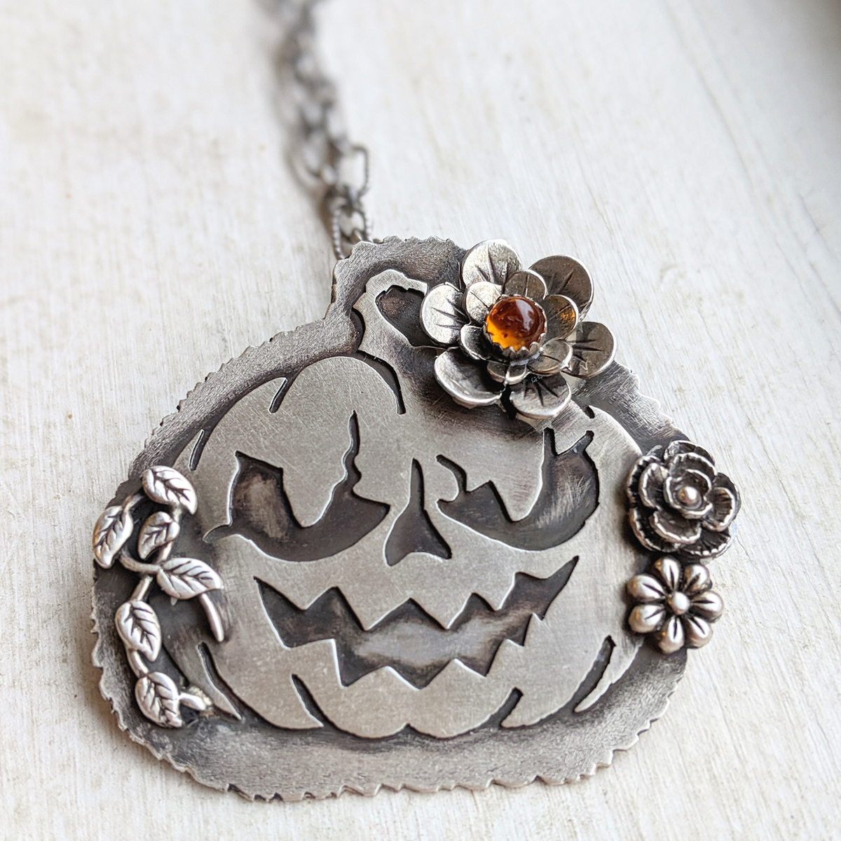 Jack-o&#39;-lantern Necklace / Samhain Special