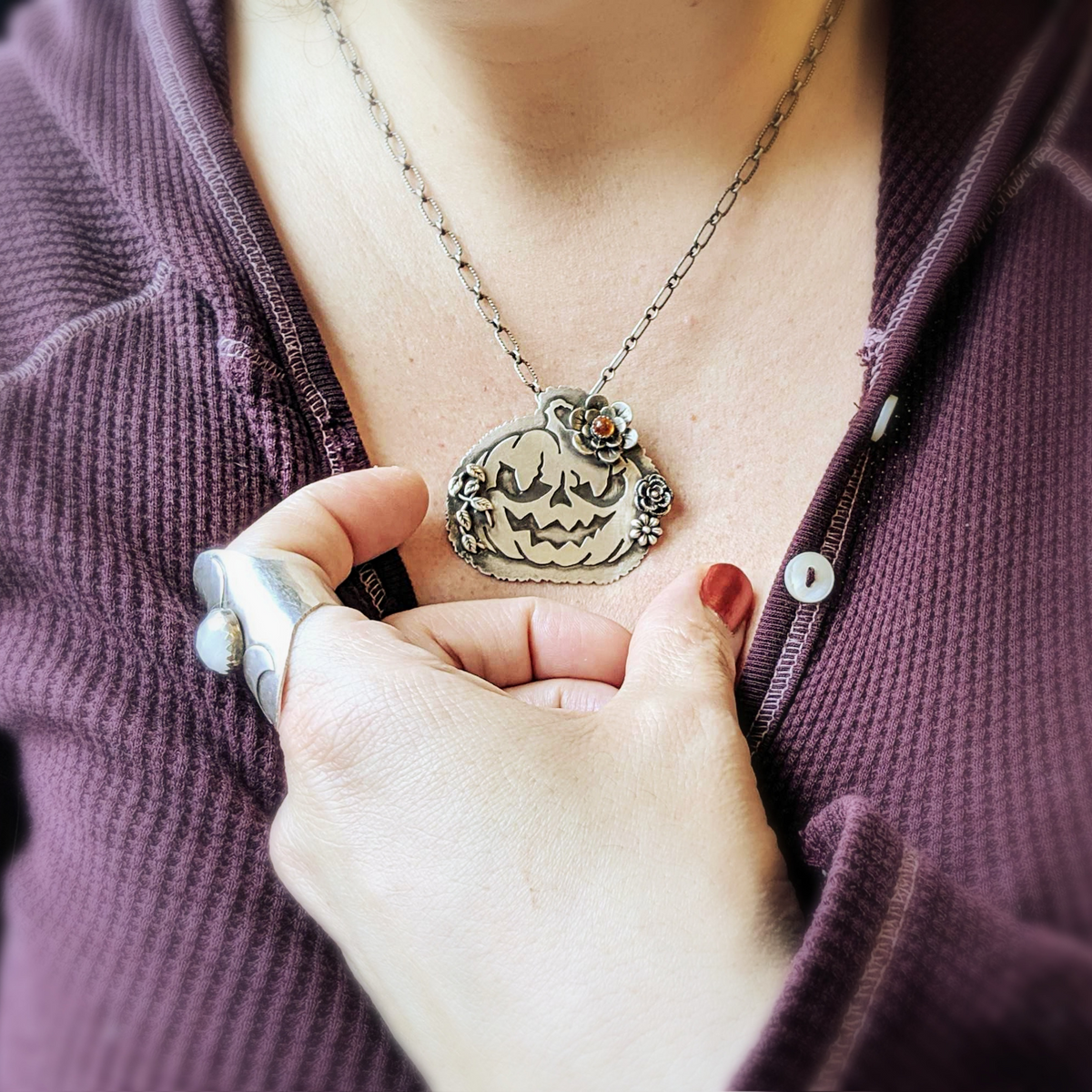 Jack-o&#39;-lantern Necklace / Samhain Special