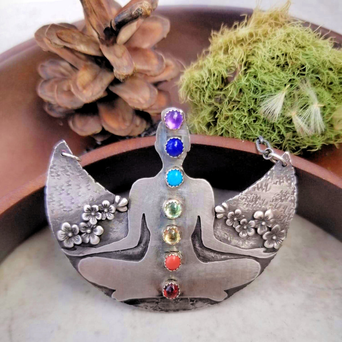 Chakra Meditation Statement Necklace