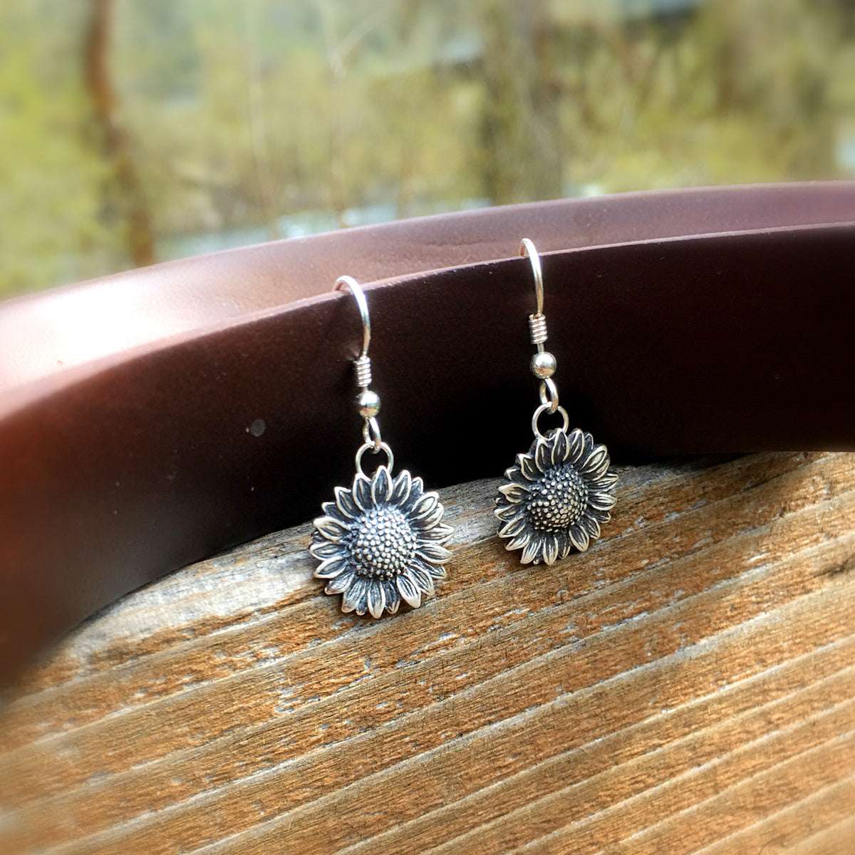 Sterling Silver Sunflower Earrings